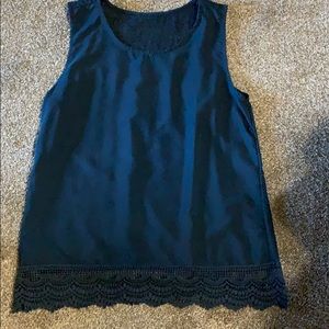 Navy sleeveless blouse
